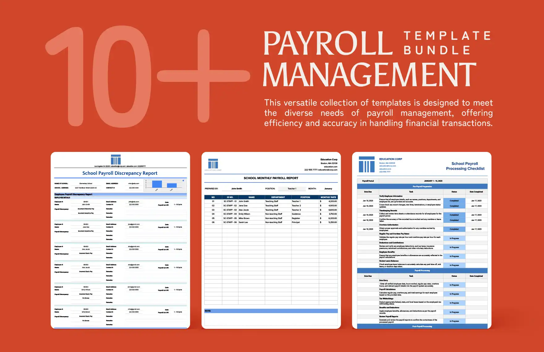 10 payroll management template bundle 5rhcu